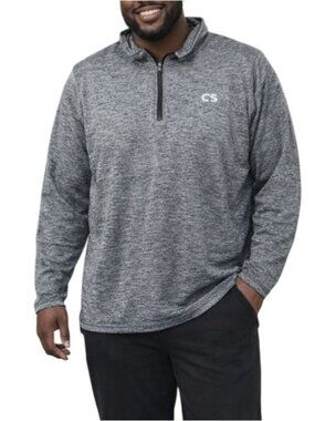 Cougar Sport Mens XL Athletic Shirt Gray Heather Half-Zip Pullover Long Sleeve